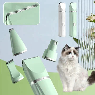 4-in-1 Haustier-Trimmer aus ABS und Edelstahl | Trimmköpfe und Nagelschleifer | Leiser Akkubetrieb für Hunde und Katzen 2