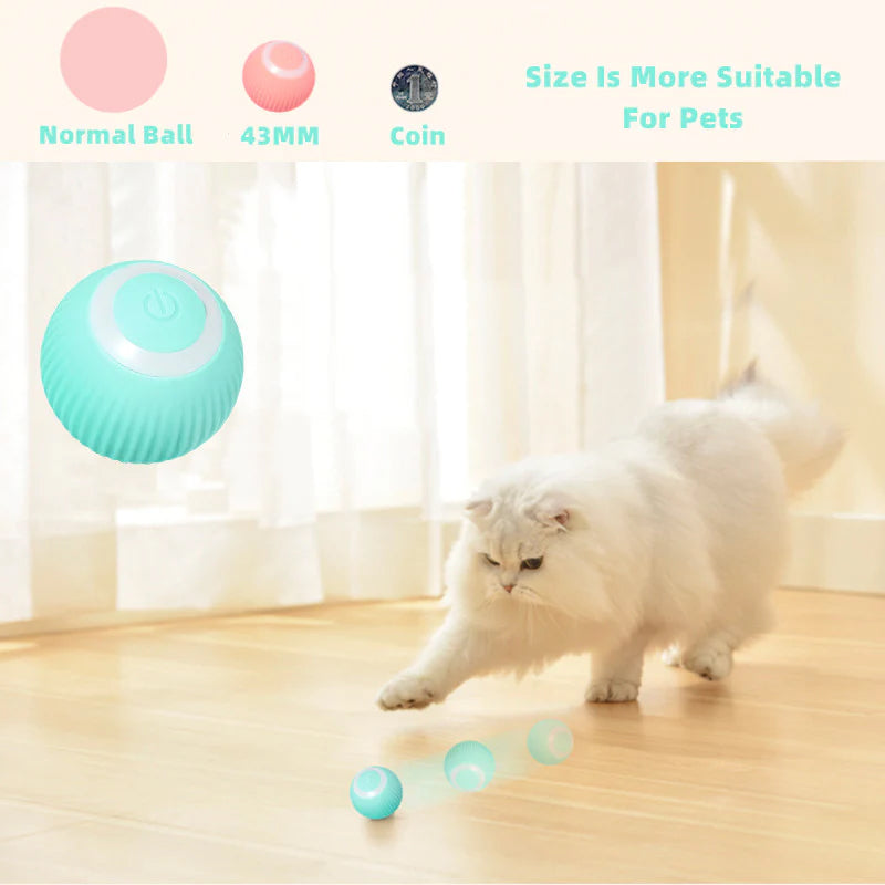 Interaktiver Katzenball mit Hindernisvermeidung | ABS/Silikon, 4,3 cm | Rosa oder Blau, geräuscharmes Rollen im Smart-Modus 5