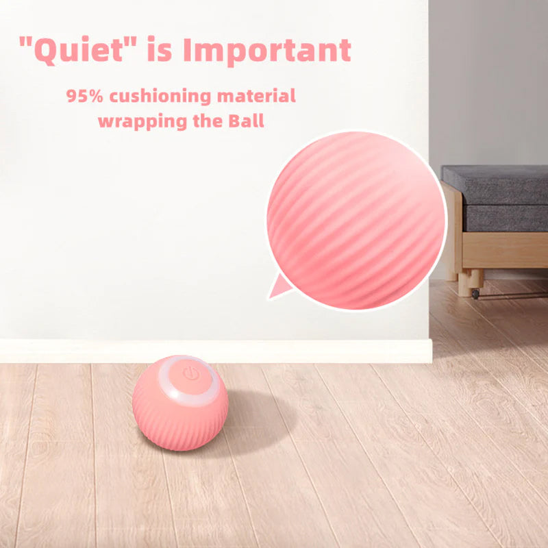 Interaktiver Katzenball mit Hindernisvermeidung | ABS/Silikon, 4,3 cm | Rosa oder Blau, geräuscharmes Rollen im Smart-Modus 6