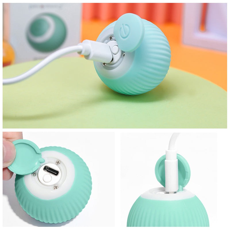 Interaktiver Katzenball mit Hindernisvermeidung | ABS/Silikon, 4,3 cm | Rosa oder Blau, geräuscharmes Rollen im Smart-Modus 8