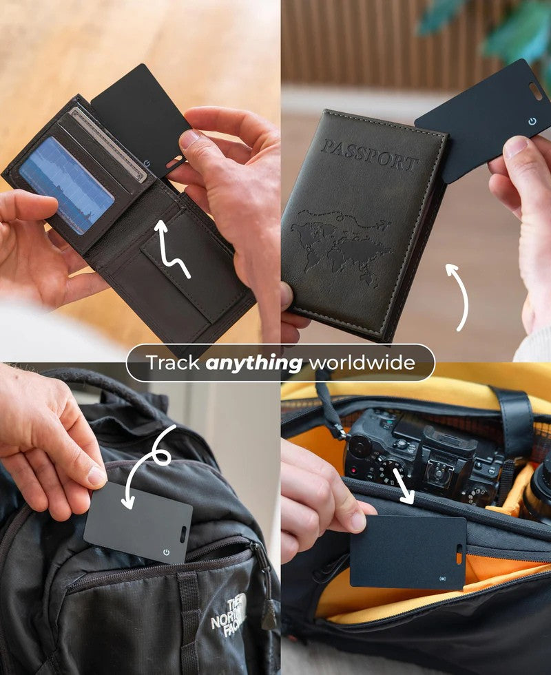 Smart Wallet Tracker-Karte Ultradünn 1,6 mm | Kabelloses Laden, 100 m Reichweite | 5 Monate Akku, Google Find Hub 5