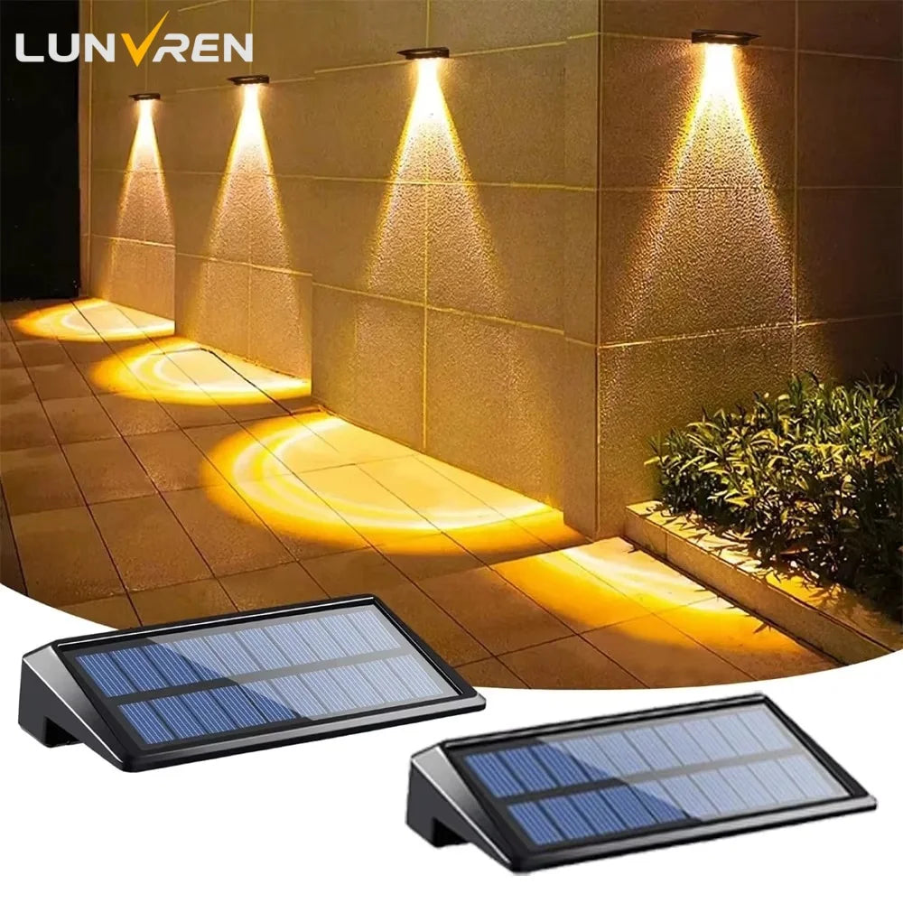 Solarzaunleuchten (2er-Set) | 150 Lumen, fokussierte Linse, 4 LEDs, 2 Helligkeitsstufen | Wasserdicht, automatisches Ein-/Aus 1