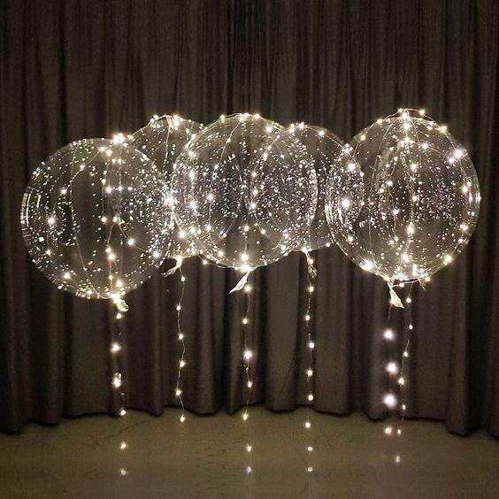 LED Luftballons für Partys | 10er Set mit 3m LED-Lichterkette | Wiederverwendbar aus Naturlatex, batteriebetrieben 4