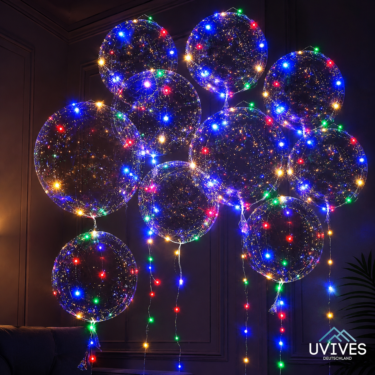 LED-Luftballons Party-Deko | 45 cm Durchmesser, 10er-Set | Wiederverwendbar, ungiftig, dimmbares Dauerlicht in 6 Farben 5