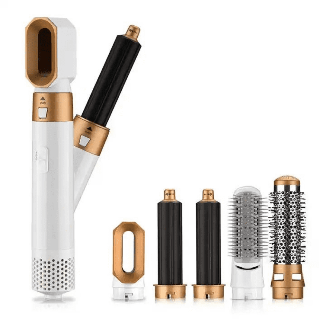 5-in-1 Haarstyling Set | Glätteisen, Lockenstab & Volumenbürste | Keramikbeschichtung, Schnelles Aufheizen, Kompakt & Leicht 1