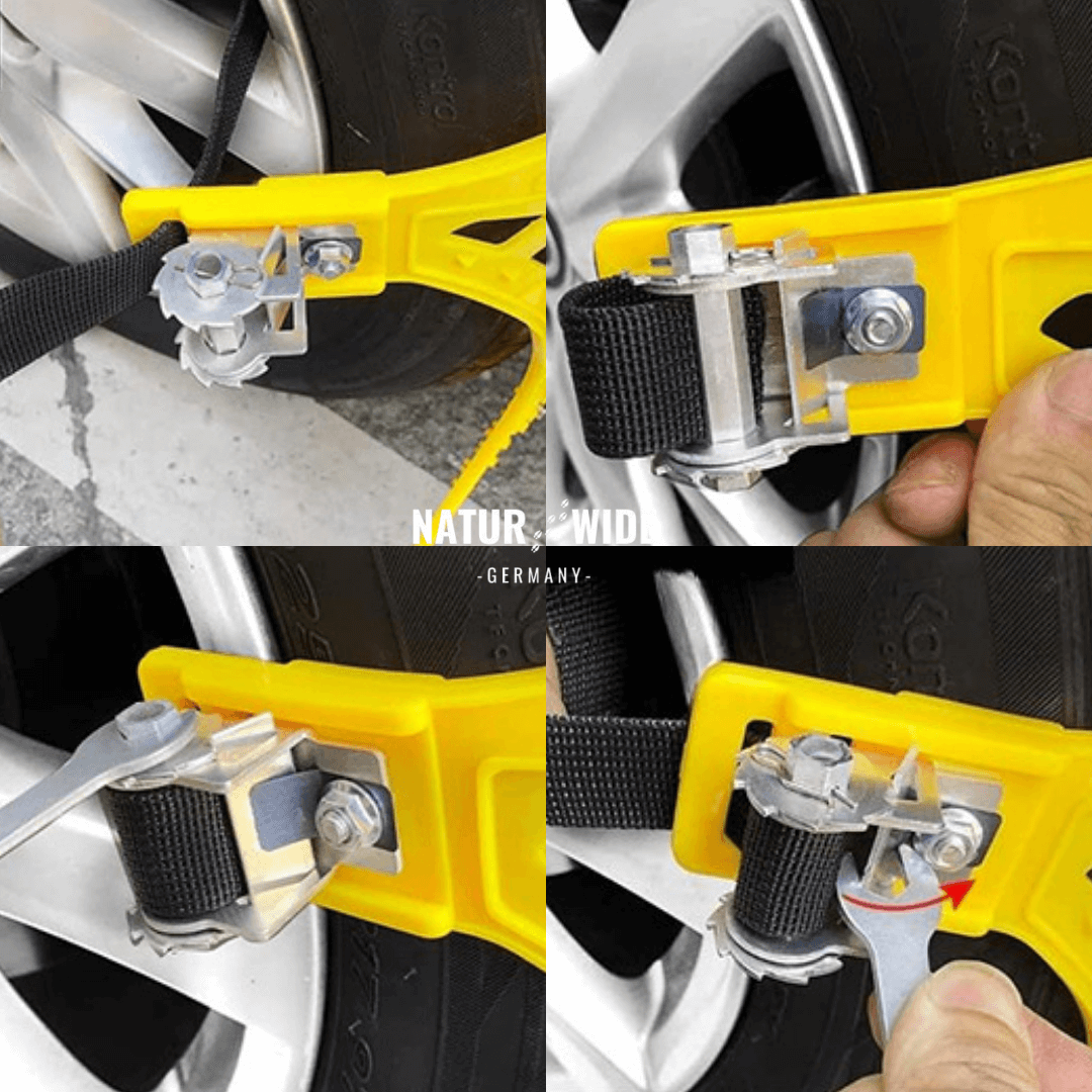Schneeketten TPU & Stahl | 185-295 mm, 3er-Set für Auto, SUV & LKW | Rutschfest bis -50 °C, in Minuten montiert 11