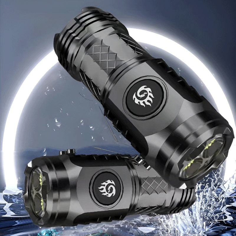 Mini-Taschenlampe LED, 20 W | 5 Modi, Froschauge-Linse, stoßfest | 18350 Lithium-Akku, USB-C Schnellladung, wasserdicht 3