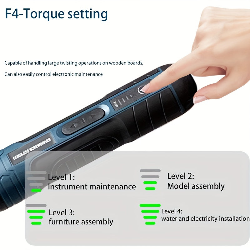 Akkuschrauber Set Kompakt 3.6V Lithium-Akku | 4 Drehmomentstufen, bis 5 Nm | USB-Ladefunktion, 20 Bits inklusive 10