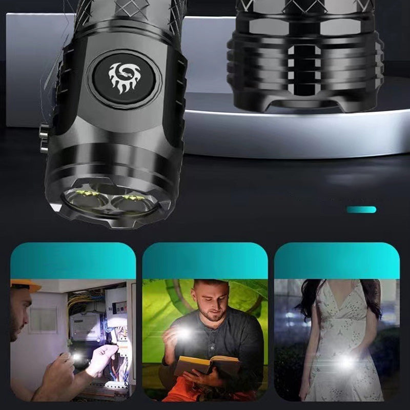 Mini-Taschenlampe LED, 20 W | 5 Modi, Froschauge-Linse, stoßfest | 18350 Lithium-Akku, USB-C Schnellladung, wasserdicht 4