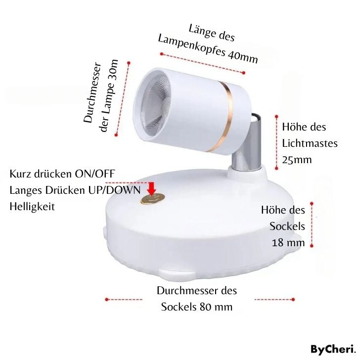 LED Akkuspot Kabellos | Dimmbar & Farbtemperatur per Fernbedienung | Warmweißes Licht, Batteriebetrieben, Montage in 60 Sekunden 12