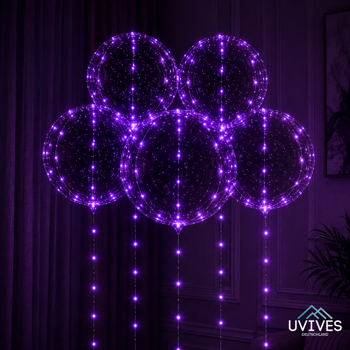 LED-Luftballons Party-Deko | 45 cm Durchmesser, 10er-Set | Wiederverwendbar, ungiftig, dimmbares Dauerlicht in 6 Farben 7
