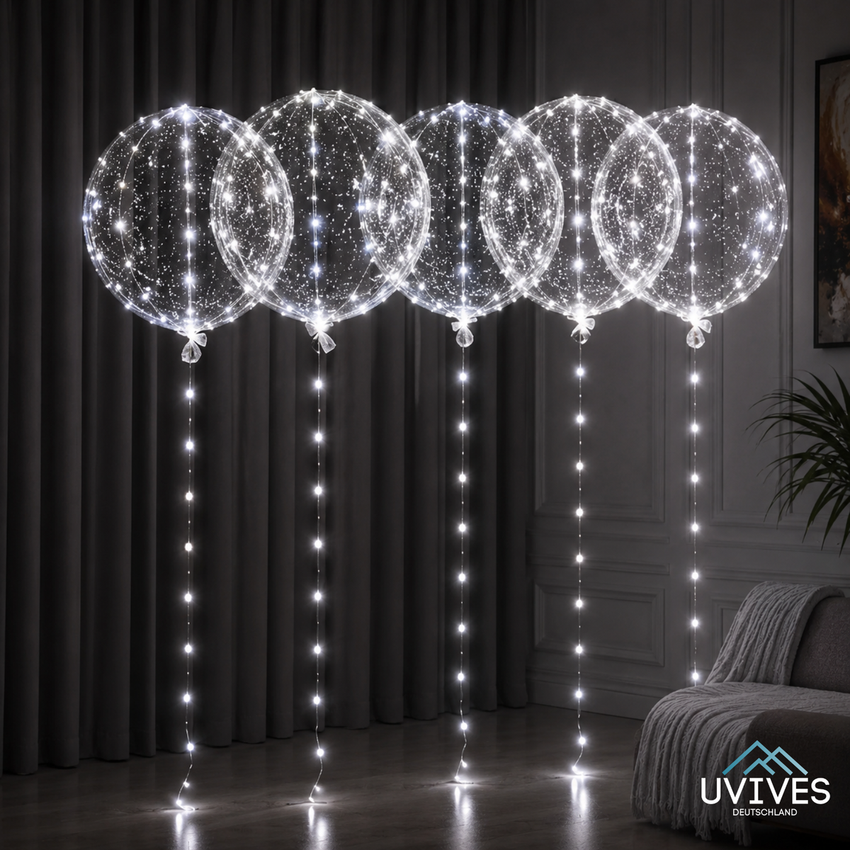 LED-Luftballons Party-Deko | 45 cm Durchmesser, 10er-Set | Wiederverwendbar, ungiftig, dimmbares Dauerlicht in 6 Farben 4