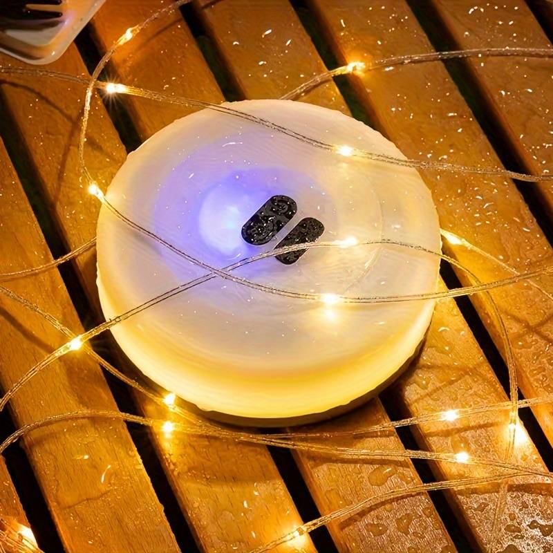 LED-Lichterkette 10 m mit 100 LEDs | USB wiederaufladbar, IP65 wasserdicht | 8 Lichtmodi für Camping, Garten & Balkon 10