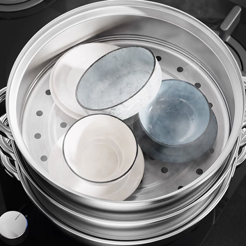 3-Schicht-Dampfgarer aus Edelstahl | Mehrschichtiges Design für gleichzeitiges Garen | Erhält Nährstoffe und Aromen 4