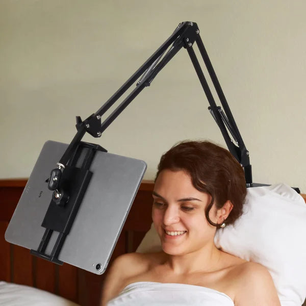 Verstellbare Handy- und Tablethalterung Aluminium | 360° drehbar, Mehrpunktarm | Freihändig für Bett, Sofa, Schreibtisch 6