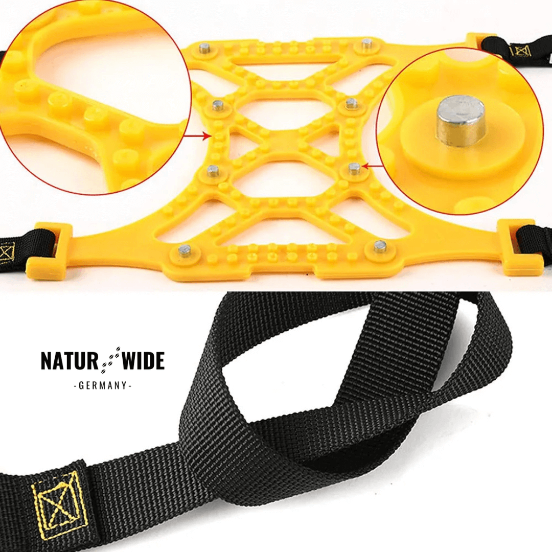 Schneeketten TPU & Stahl | 185-295 mm, 3er-Set für Auto, SUV & LKW | Rutschfest bis -50 °C, in Minuten montiert 10