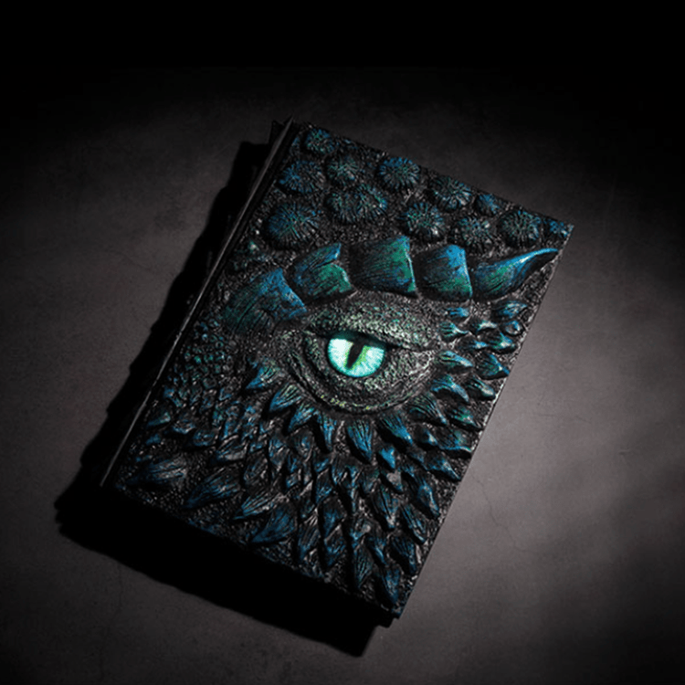 DragonBook™ – Handgefertigtes, geprägtes Harz-Tagebuch mit graviertem Einband