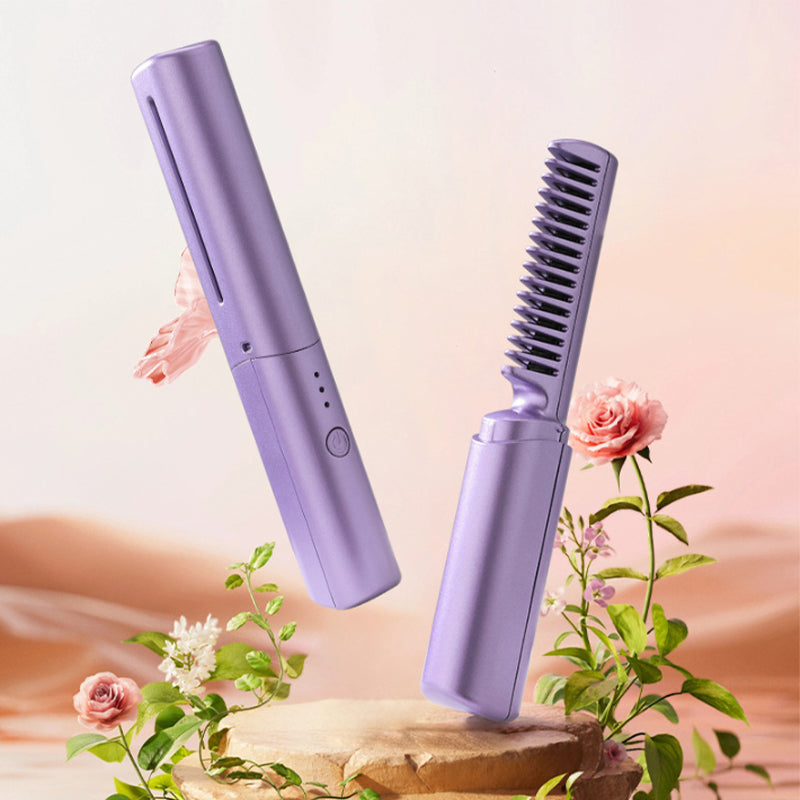 HairGlam™️ - 2-in-1 elektrischer Kamm - Lockenstab und Glätteisen
