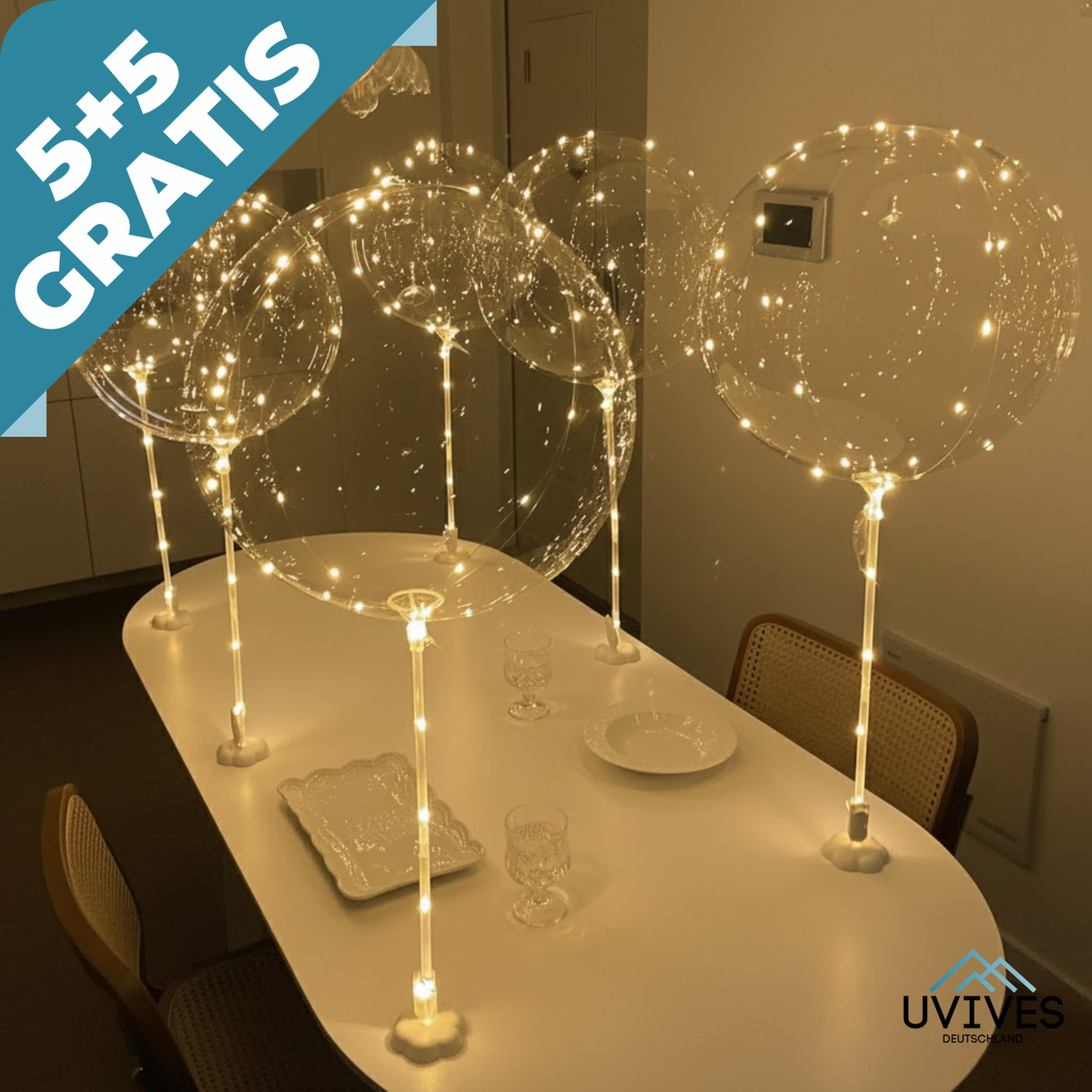 LED-Luftballons Party-Deko | 45 cm Durchmesser, 10er-Set | Wiederverwendbar, ungiftig, dimmbares Dauerlicht in 6 Farben 1