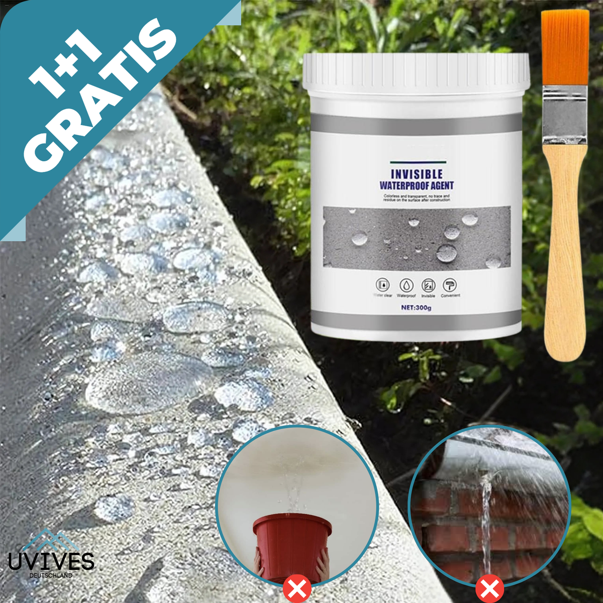 Flüssige Dichtmasse 2 x 30 g | Wasserdicht & Temperaturbeständig | Dichtet Risse, Löcher und Lecks dauerhaft ab 1