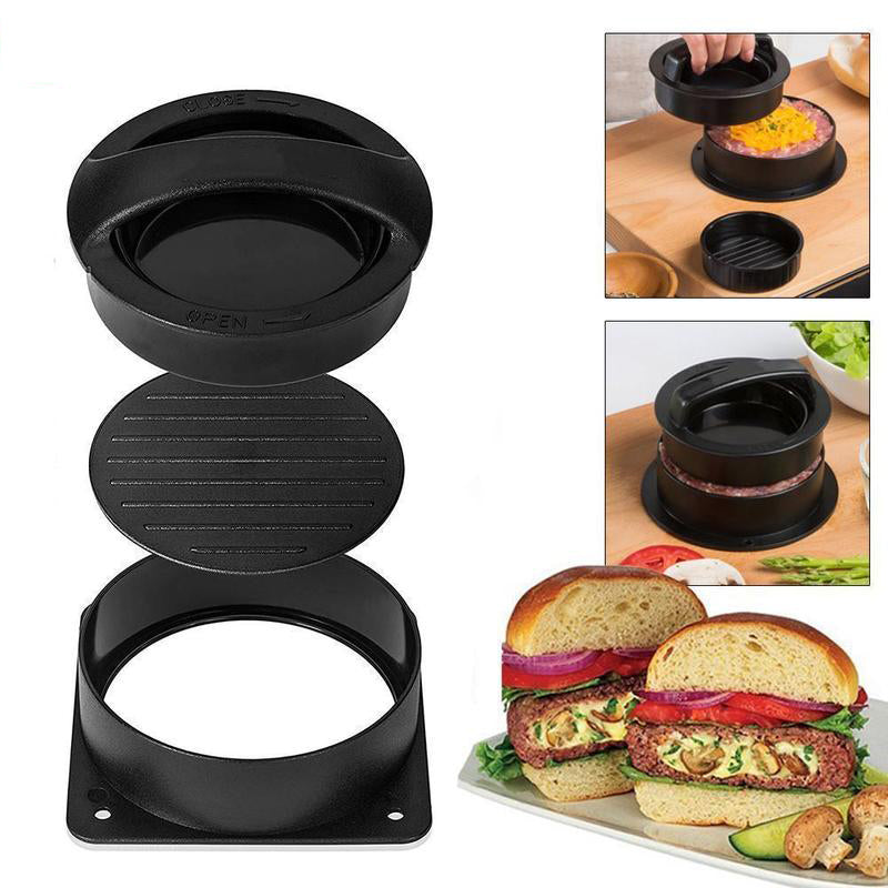 Burgerpresse Antihaftbeschichtet | Brötchengroße Patties, abnehmbarer Boden | BPA-freier Kunststoff, gleichmäßige Dicke und Form 4