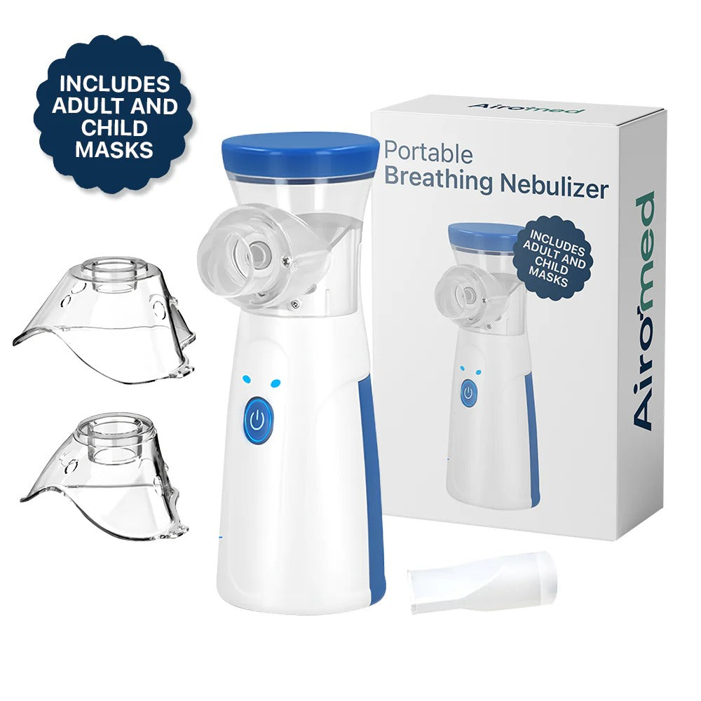 Tragbarer Mesh-Vernebler | Ultrafeiner Nebel ≤4 μm, unter 30 dB | Für Erwachsene und Kinder, mit Masken-Set und Selbstreinigung 1