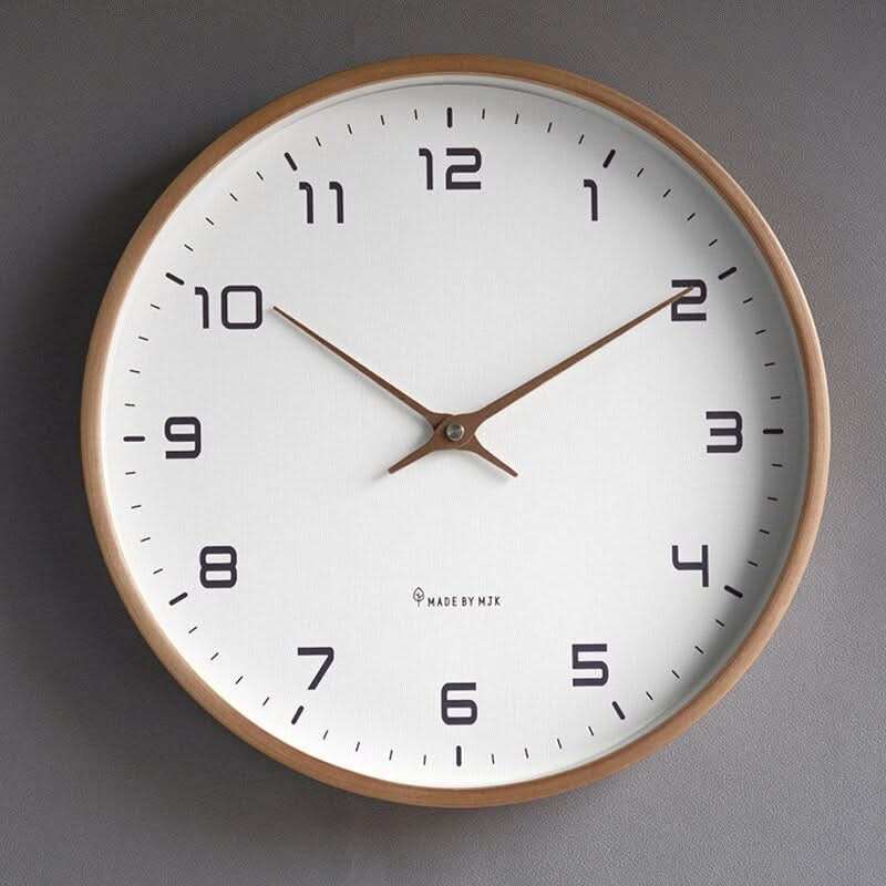 Wanduhr aus Holz und PVC | Skandinavisches Design mit leisem Quarzuhrwerk | Zeitlose Deko für Wohnzimmer, Büro und Schlafzimmer 7
