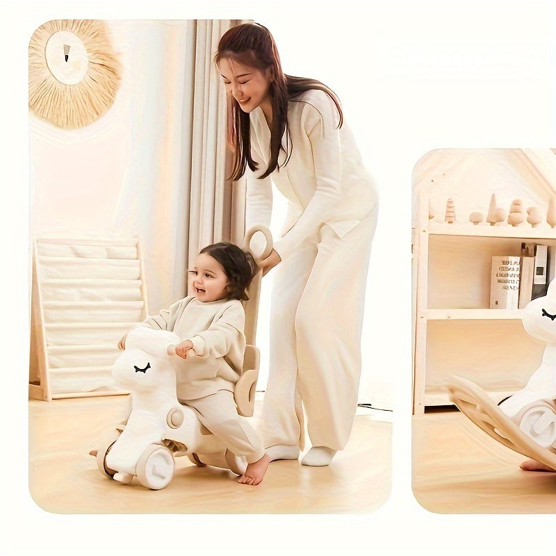 2-in-1 Schaukelpferd und Laufrad aus Kunststoff | Rutschfeste Oberfläche für Kinder 0-6 Jahre | Fördert Motorik und Balance 4