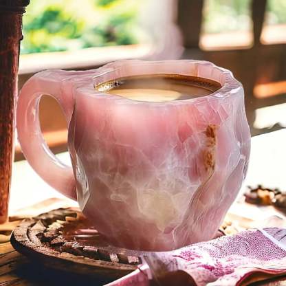 Kaffeetasse Mineral-Kristall-Optik | Handgefertigt & Isolierend | Mikrowellen- & Spülmaschinenfest, 350-450 ml Fassungsvermögen 6