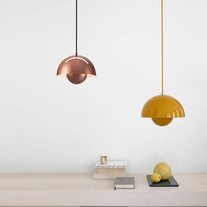 Halbkugel Pendelleuchte Metall | Nordisches Kuppel Design mit E27 Fassung | Gleichmäßiges Licht für Wohn- und Essbereich 6