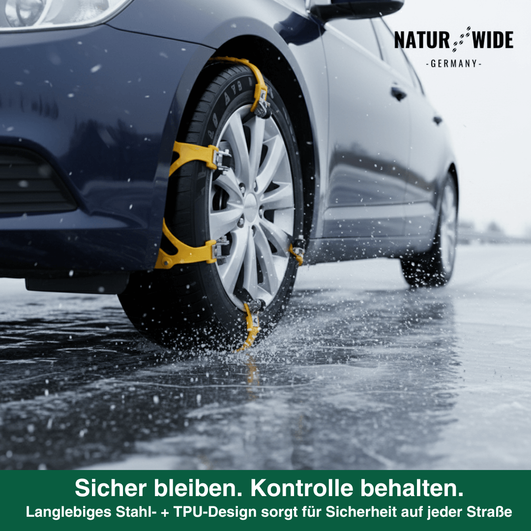 Schneeketten TPU & Stahl | 185-295 mm, 3er-Set für Auto, SUV & LKW | Rutschfest bis -50 °C, in Minuten montiert 2
