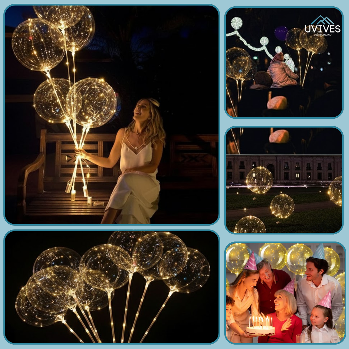 LED-Luftballons Party-Deko | 45 cm Durchmesser, 10er-Set | Wiederverwendbar, ungiftig, dimmbares Dauerlicht in 6 Farben 2