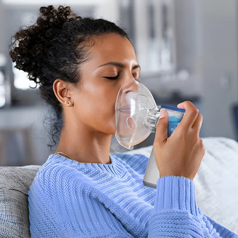 Tragbarer Mesh-Vernebler | Ultrafeiner Nebel ≤4 μm, unter 30 dB | Für Erwachsene und Kinder, mit Masken-Set und Selbstreinigung 2