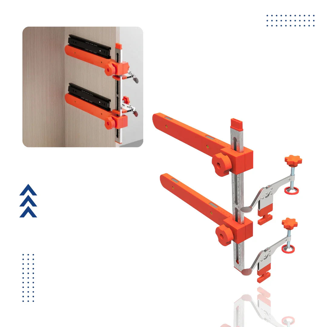 ClamperSlide™ – Präzisions-Schubladenauszug-Schablone mit Knebelklemme