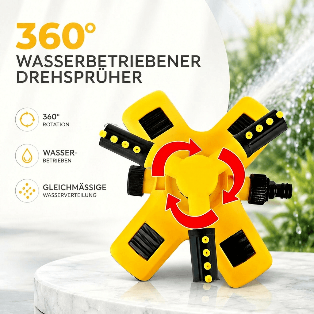 360-Grad-Rasensprenger | Einstellbare Sprühweite & Universalanschluss | Beschwerter Standfuß für sicheren Stand 4