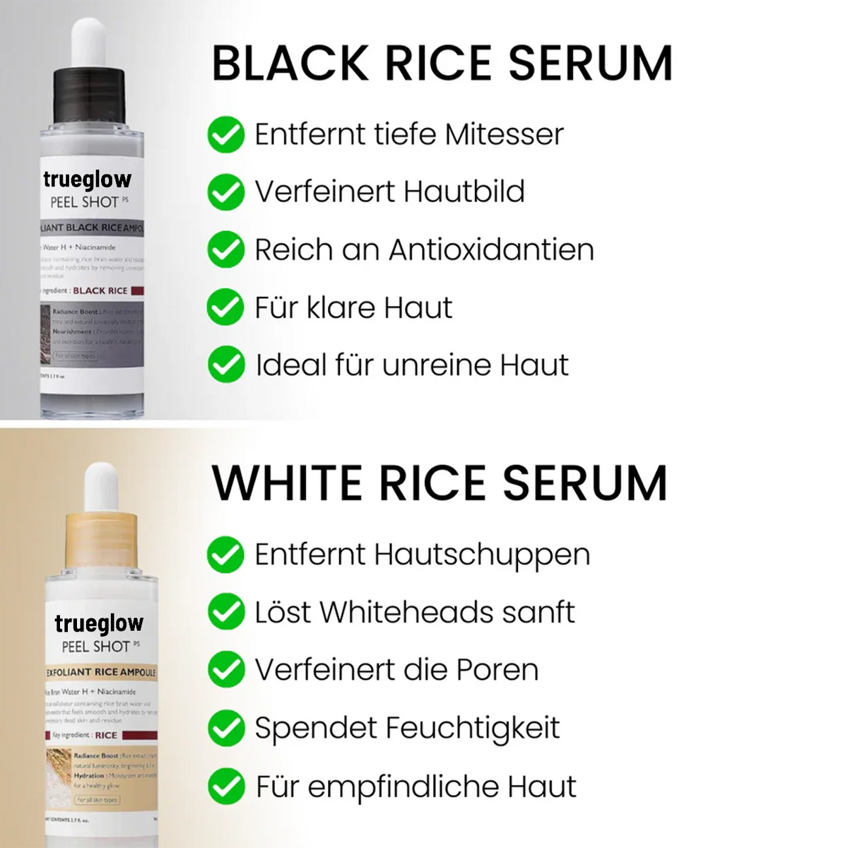 Reis Peeling Serum für Damen | Mit Reisextrakt, nachfüllbar | Für strahlende, ebenmäßige Haut mit sanftem Peeling-Effekt 3