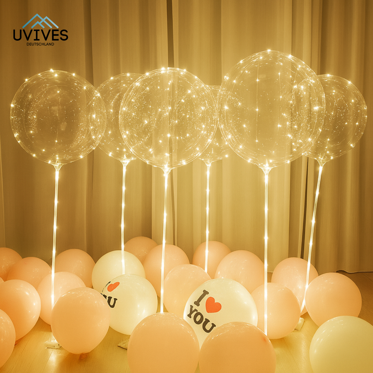 LED-Luftballons Party-Deko | 45 cm Durchmesser, 10er-Set | Wiederverwendbar, ungiftig, dimmbares Dauerlicht in 6 Farben 10