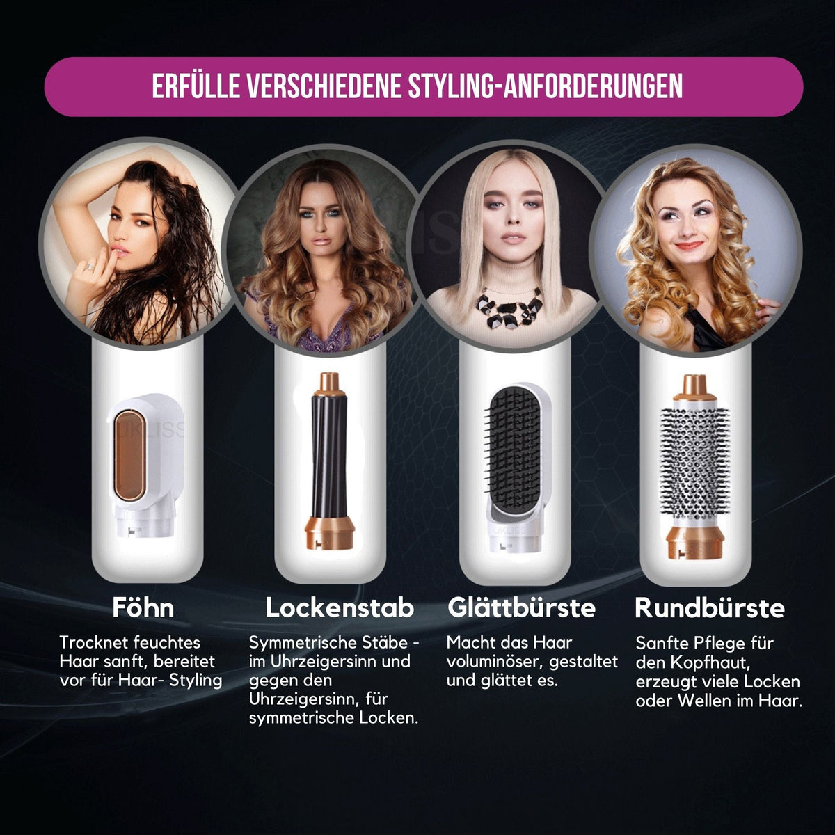 5-in-1-Warmluftstyler mit Coanda-Effekt | 5 Aufsätze für Locken, Glätten & Volumen | Schonendes Styling ohne Hitzeschäden 11