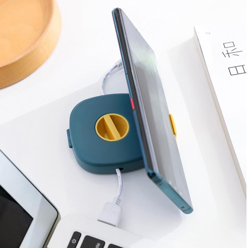 Kabelwickler mit Handyhalterung ABS | 2-in-1 Organizer für Ladekabel, Kopfhörer und USB-Kabel | Schützt vor Kabelbruch 2