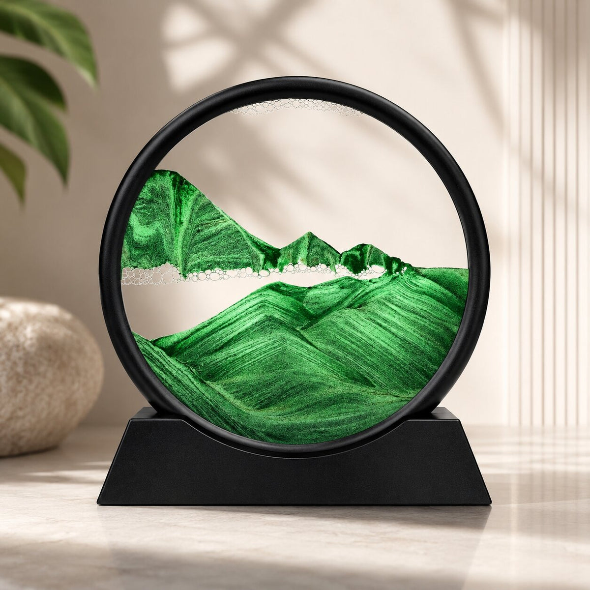 3D Sandbild Glas 18/30 cm | 7 Farben: Wüste, Blau, Schwarz Gold, Rosa, Lila, Grün, Rot | Entspannende Fließsand Deko 3