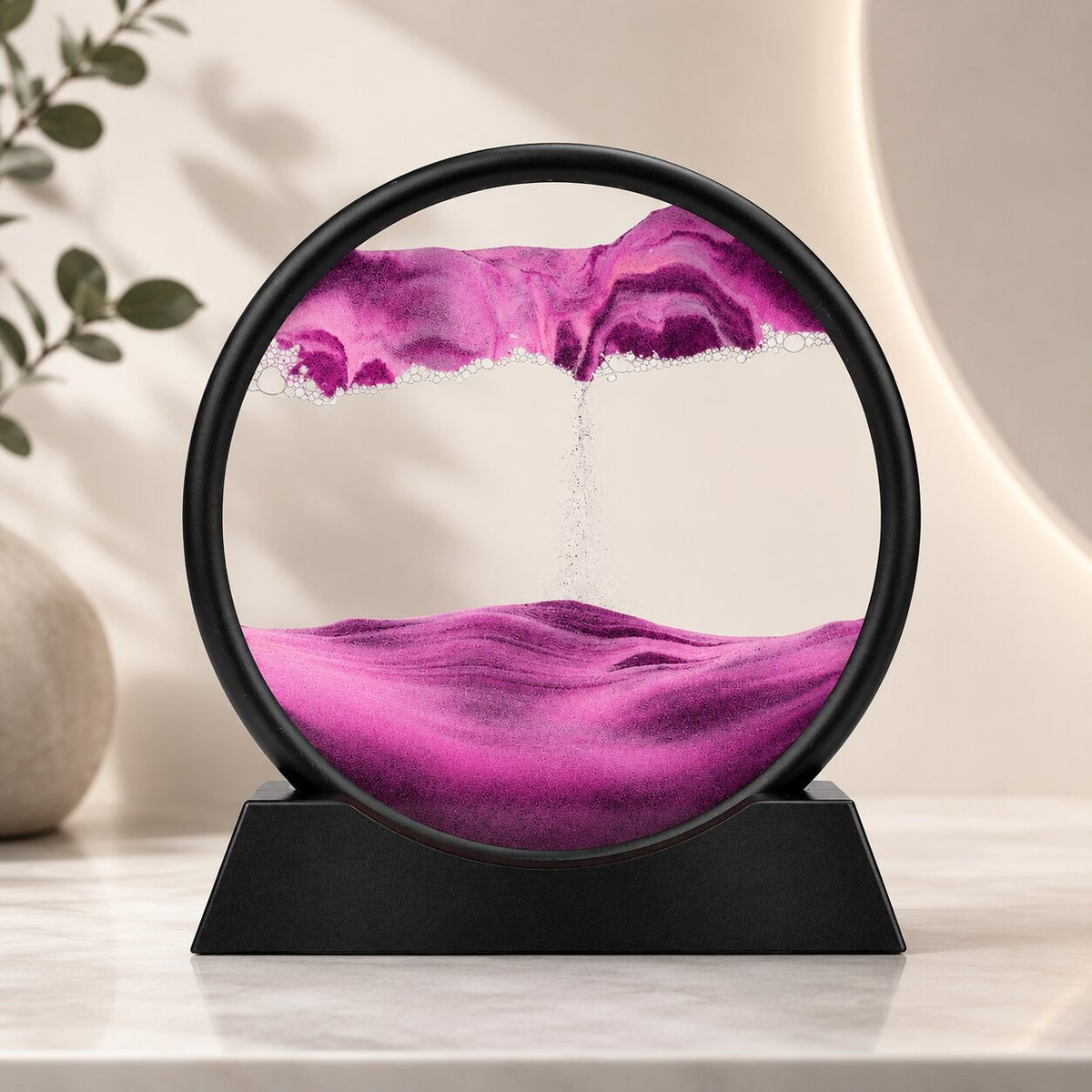 3D Sandbild Glas 18/30 cm | 7 Farben: Wüste, Blau, Schwarz Gold, Rosa, Lila, Grün, Rot | Entspannende Fließsand Deko 4