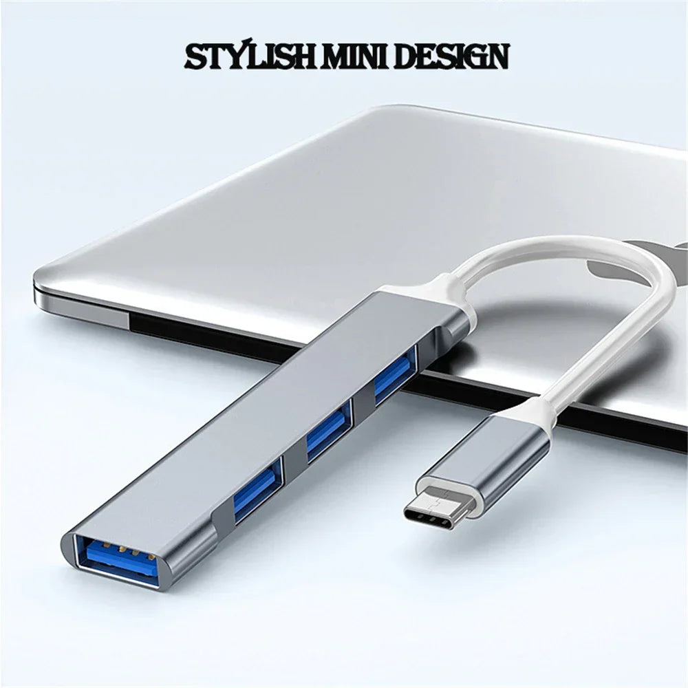 4-Port USB 3.0 & 2.0 Multiport Hub with Type-C Adapter – Buy 1, Get 1 Free-USB Grey-State of Style