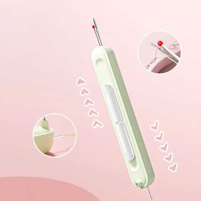 Nadeleinfädler und Nahttrenner 2-in-1, Kunststoff, 10,5 cm | Grün, Gelb oder Lila | Fädelt Nadeln in Sekunden ein 6