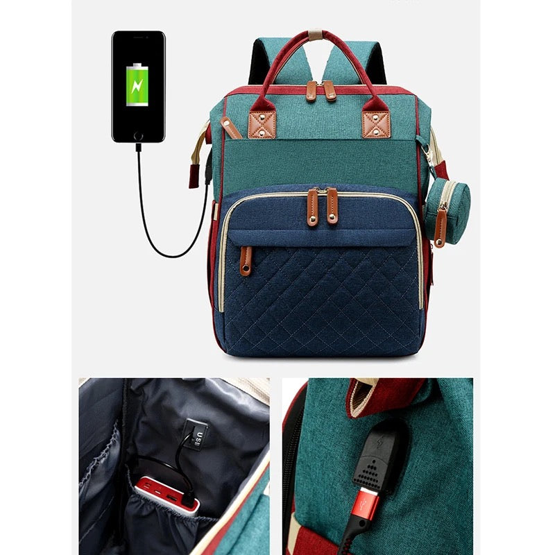 Wickelrucksack Damen | 2in1 mit Wickelbett 3