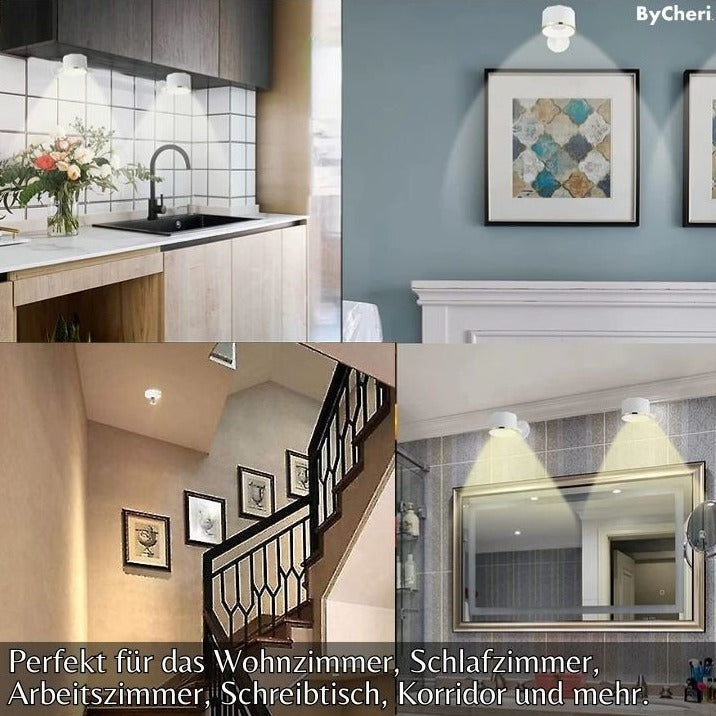 LED Akkuspot Kabellos | Dimmbar & Farbtemperatur per Fernbedienung | Warmweißes Licht, Batteriebetrieben, Montage in 60 Sekunden 6