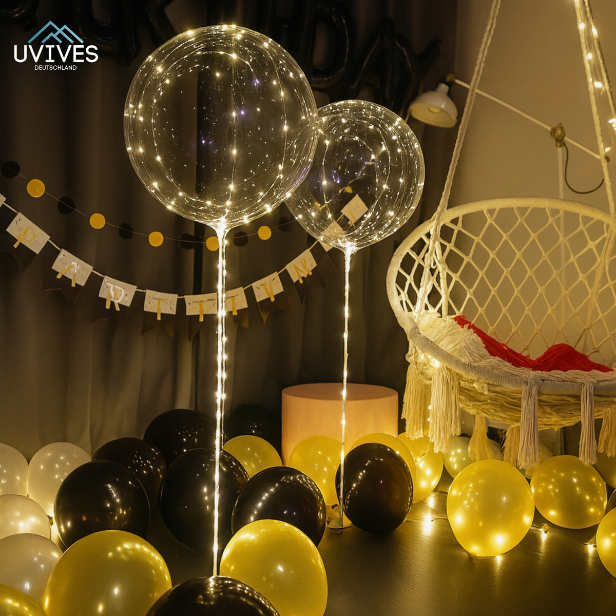 LED-Luftballons Party-Deko | 45 cm Durchmesser, 10er-Set | Wiederverwendbar, ungiftig, dimmbares Dauerlicht in 6 Farben 12