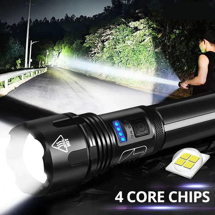 LED Taschenlampe wiederaufladbar wasserdicht Aluminium mit 2 Lichtmodi