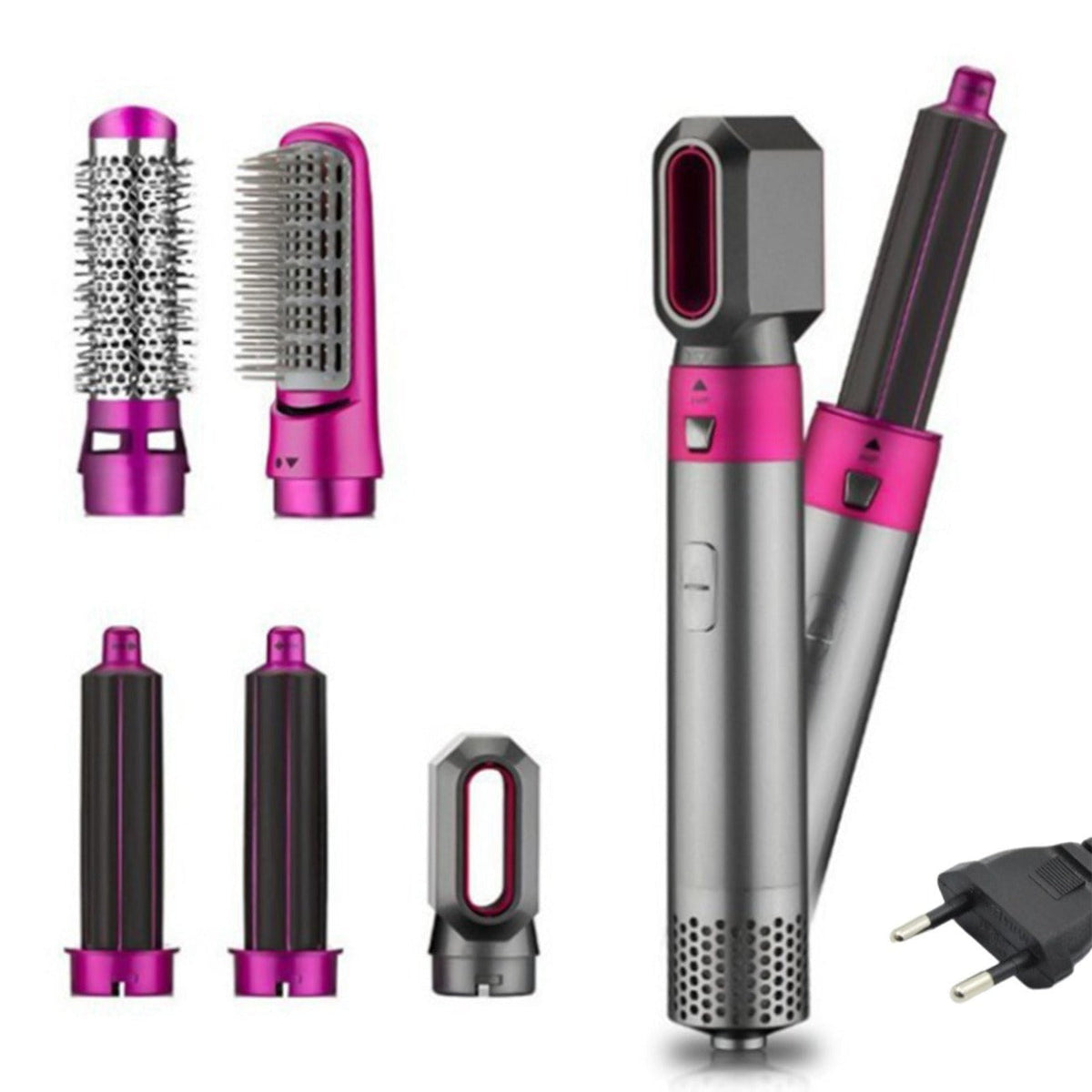 5-in-1 Haarstyling Set | Glätteisen, Lockenstab & Volumenbürste | Keramikbeschichtung, Schnelles Aufheizen, Kompakt & Leicht 2