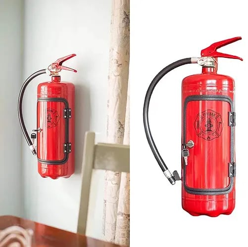 Feuerlöscher Mini-Bar Metall | Abschließbar mit Schlüssel oder Riegel | Ausgefallenes Geschenk für Herren zum Geburtstag 3