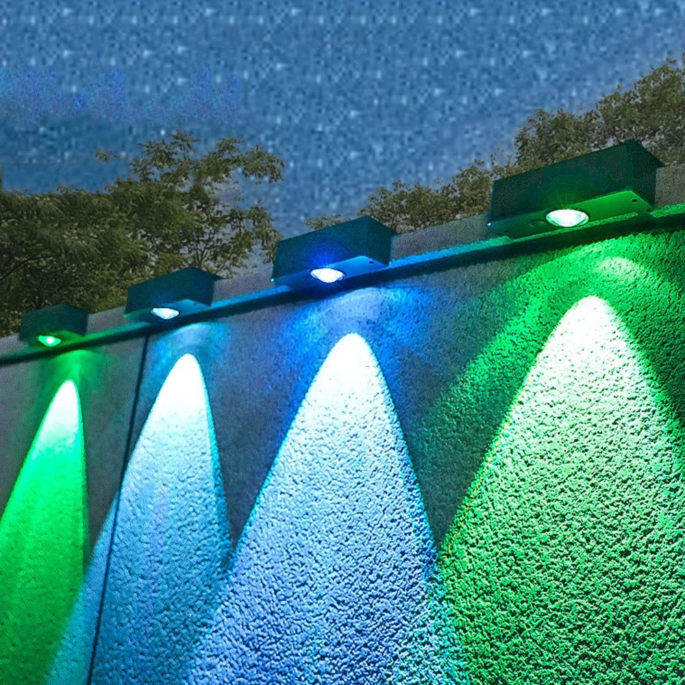 Solar Wandleuchte LED aus ABS/PC | 3 Lichtfarben, 800 mAh Akku, IP65 | Wasserdicht, wartungsfrei, bis zu 12 Stunden Leuchtdauer 8